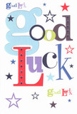 Optimism beams from this lively good luck card, designed with a flourish of personality familiar to anyone who's visited a Baldock florist. Playful blue letters, poised and oversized, intermingle with lively bursts of red, emerald green, and velvety purple, as if assembled by a caring artist blending just the right notes for heartfelt encouragement. Pops of indigo, sunny lime, and soft lilac stars shimmer against the snowy background, capturing the excitement felt before a big moment-like nerves ahead of a local performance at The Arts Centre or the anticipation before exam results at Knights Templar School. The card's crisp, smooth finish provides a tactile pleasure, recalling the care we take laying ribbons and picking the freshest stems in our shop. It's a card that feels like hometown support: perfect for wishing good luck on new adventures, exams, or job interviews right here in Baldock. From its luminous palette to its spirited design, this card radiates the genuine magic of belief and encouragement, a warm hug of possibility from the heart of our vibrant community.